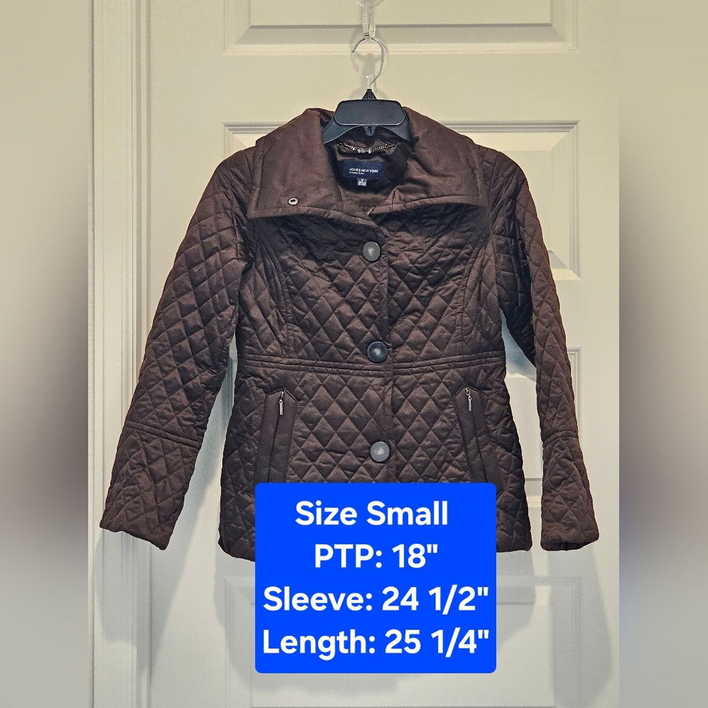 Jones New York Signature Quilted Puffer Jacket, GUC, Size Small